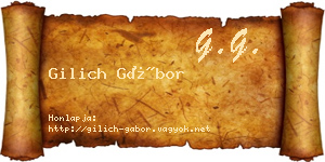 Gilich Gábor névjegykártya